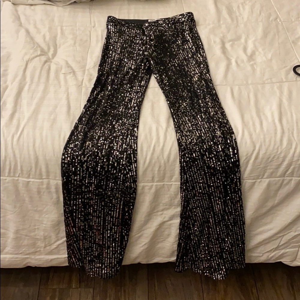 Zara sequined flare pants